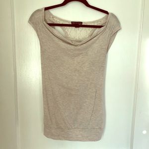 Lace back jersey knit top